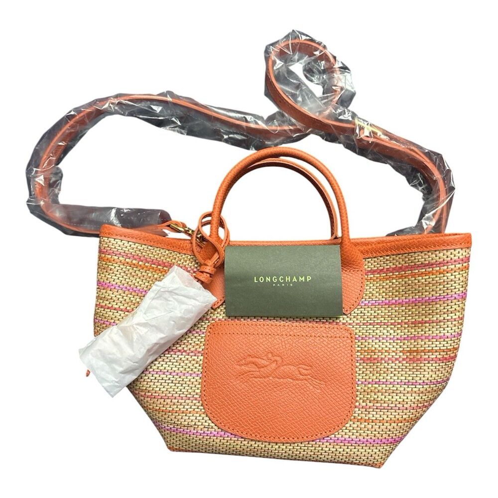 Longchamp Le Pliage Panier XS Top Handle Canvas Crossbody Tote-Rainbow New